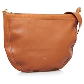 Gucci-Gucci Brown Bamboo Leather Shoulder Bag-Brown