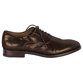 Paul Smith-Paul Smith Metallic Lace-up Shoes-Brown