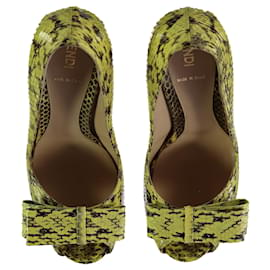 Fendi-Escarpins à plateforme peep-toe en peau de serpent Fendi-Multicolore