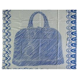 Louis Vuitton-Blauer und weißer Schal mit Alma-Print von Louis Vuitton-Mehrfarben