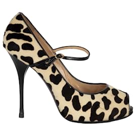 Giuseppe Zanotti-Giuseppe Zanotti Leopard Print Ponyhair Peep-Toe Pumps-Multiple colors