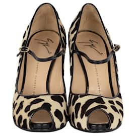 Giuseppe Zanotti-Giuseppe Zanotti Leopard Print Ponyhair Peep-Toe Pumps-Multiple colors