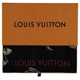 Louis Vuitton-Écharpe à motif floral noir et blanc Louis Vuitton-Multicolore