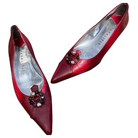 Autre Marque Parallèle Leather Ballet Flats Red Red