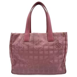 Chanel-Pink Polyester New Travel Line Tote Chanel Bag-Pink
