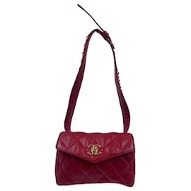 Chanel-Red Leather Chanel Belt Bag-Red