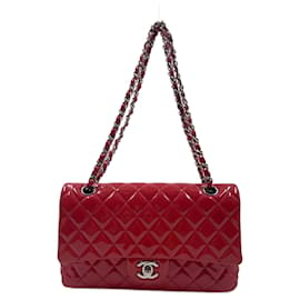 Chanel-Red Patent Leather Chanel Small Flap Bag-Red