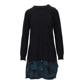 Louis Vuitton Robe Pull à Motif Soie Bleu Bleu Marine