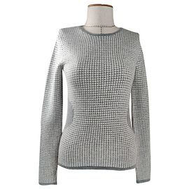 Pull Allude Pied de Poule en Cachemire Gris Gris