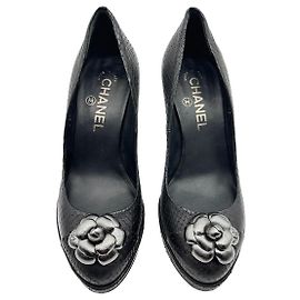 CHANEL  Heels EU 37 Leather Black
