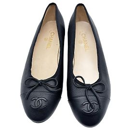 CHANEL  Ballet flats T.EU 40 Leather Black