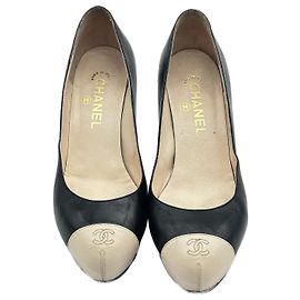 CHANEL  Heels EU 38.5 Leather Black