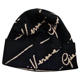 Versace-Cappello con motivo Versace GV Signature - Unisex (uomini / DONNE)-Nero