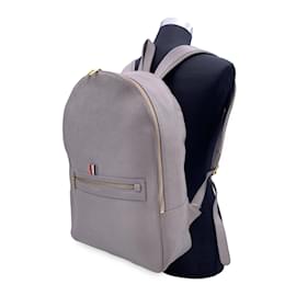 Thom Browne-Grey Pebble Grain Leather Classic Backpack Bag-Grey