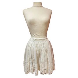 Gonna Ba&Sh Bianca in Cotone Ricamata Bianco