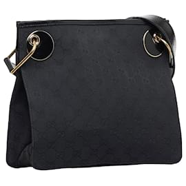 Gucci-Gucci Black GG Canvas Eclipse Crossbody-Black
