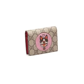 Gucci-GG Supreme Bosco Patch Small Wallet 506227-Brown