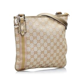 Gucci-GG Canvas Jolicoeur Crossbody Bag 144383-Brown