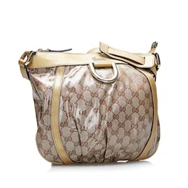 Gucci-GG Crystal Abbey D-Ring Crossbody 265691-Brown