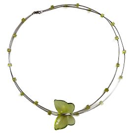 Baccarat Girocollo in argento e cristalli Verde chiaro Silver hardware