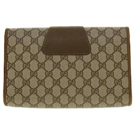 Gucci-GUCCI GG Canvas Web Sherry Line Clutch Bag Beige Red Green 89.01.030 auth 40342-Red,Beige,Green