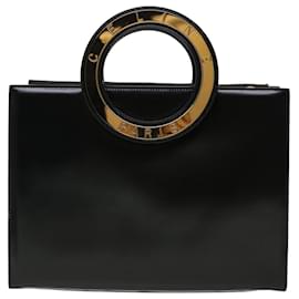 Céline-CELINE Hand Bag Leather 2way Black Auth 40458a-Black