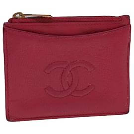 Chanel-CHANEL Coin Purse Caviar Skin Pink CC Auth yk6546-Pink