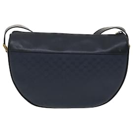 Gucci-GUCCI Micro GG Canvas Shoulder Bag PVC Leather Navy Auth ar9247-Navy blue