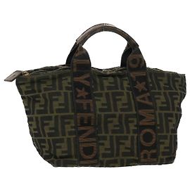 FENDI Zucca Canvas Sac à main Noir Marron Auth rd4762 Marron Noir