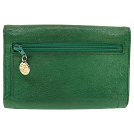 Chanel-CHANEL Wallet Caviar Skin Green CC Auth bs4844-Green