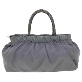 Prada-PRADA Hand Bag Nylon Gray Auth 40329-Grey