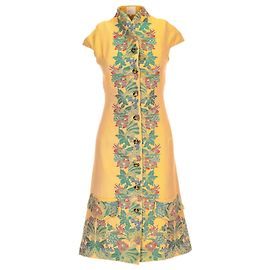 Vivienne Westwood Vintage Robe Jacquard Jaune