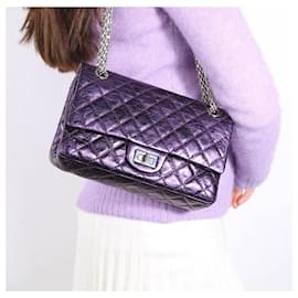 Chanel-Chanel small metallic purple reissue-Purple,Metallic