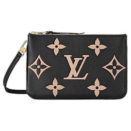 Bolsa Louis Vuitton forrada com zíper na alça Preto