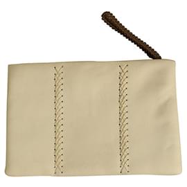 Autre Marque-Callista Crafts en cuir blanc cassé avec pochette à bracelet tressé marron sac à main-Blanc
