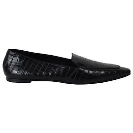Mocasines Aeyde Aurora de piel efecto cocodrilo negra Negro
