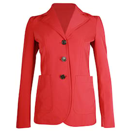 Prada-Prada Single Breasted Blazer in Red Polyester-Red