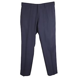 Burberry-Pantaloni Sartoriali Burberry in Lana Navy-Blu,Blu navy