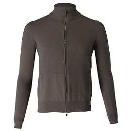Loro Piana Strickjacke mit Reißverschluss aus grauem Kaschmir Grau