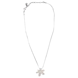 Swarovski-Collar de cristal Swarovski Abby Flower en metal plateado-Plata,Metálico