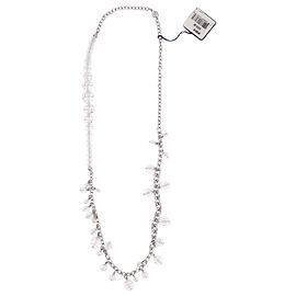 Colar de cristal Swarovski Collier transparente em metal prateado Prata Metálico