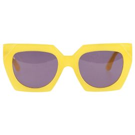 Gafas de sol a capas con forro Ganni en acetato amarillo Minion Amarillo
