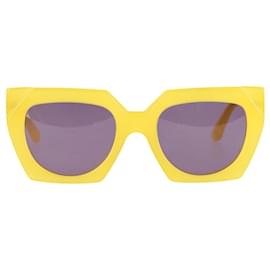 Ganni-Occhiali da sole a strati foderati Ganni in acetato giallo Minion-Giallo