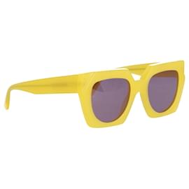 Ganni-Óculos de sol em camadas com forro Ganni em acetato amarelo Minion-Amarelo