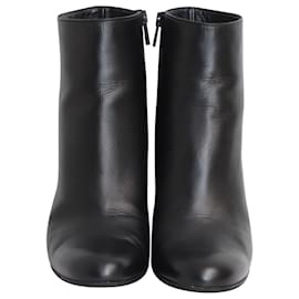 Christian Louboutin-Christian Louboutin Suzi Folk 85 Ankle Boots in Black Leather-Black