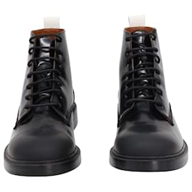 Joseph-Joseph Lace Up Ankle Boots in Black Calfskin Leather-Black