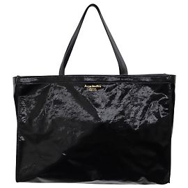Acne Studios Agele Tote Bag in Black Coated Canvas Black