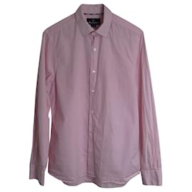 Aquascutum-Camisa clássica Aquascutum em algodão rosa-Rosa