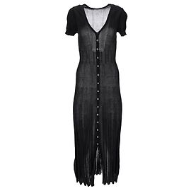 Jacquemus La Robe Rippstrick-Cardigan-Kleid aus schwarzer Baumwolle Schwarz