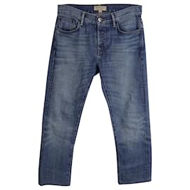 Burberry-Jeans de corte reto Burberry em jeans de algodão marinho-Azul,Azul marinho